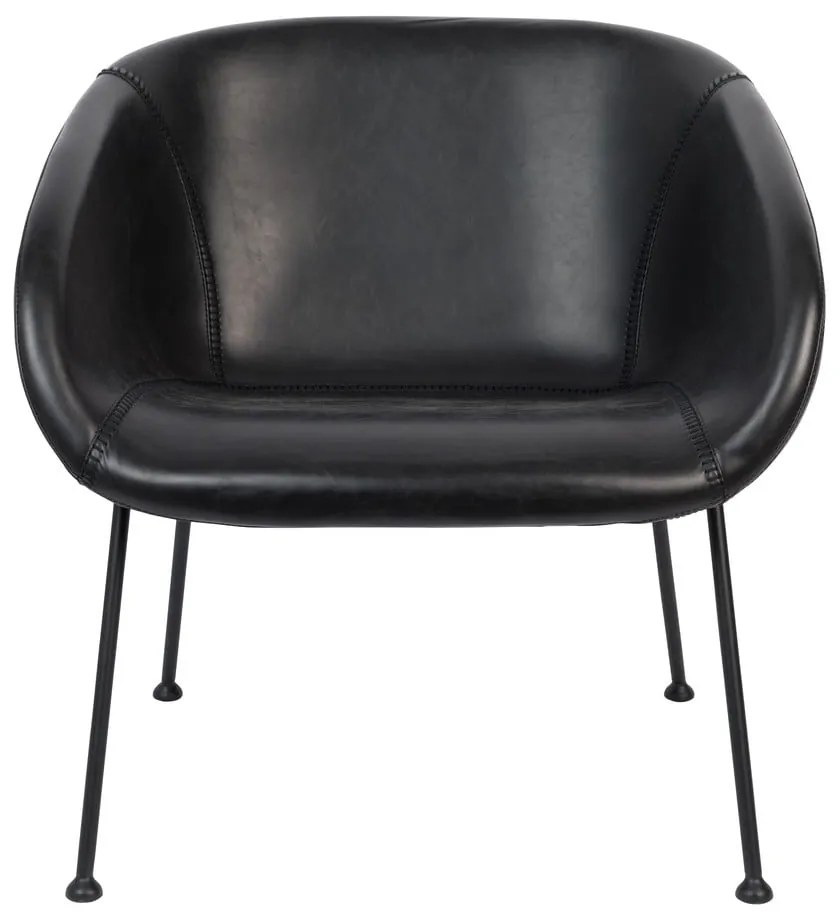 Čierne kreslo z umelej kože Zuiver Feston