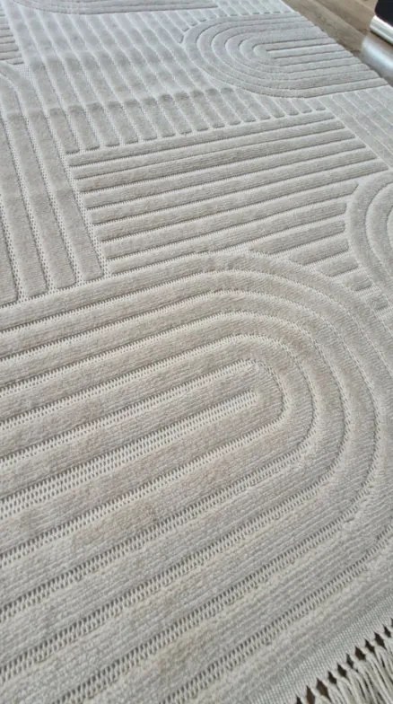 HU Béžový moderný koberec TWIST BEIGE 31368A Rozmer: 160x230 cm