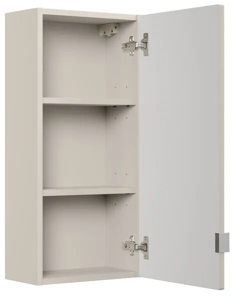 Vysoká závesná kúpelňová skrinka Bella Cashmere kašmírová/dub artisan