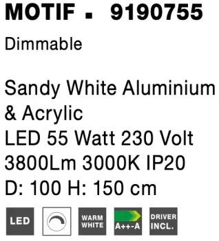 LED luster Motif 100 biele stmievateľné