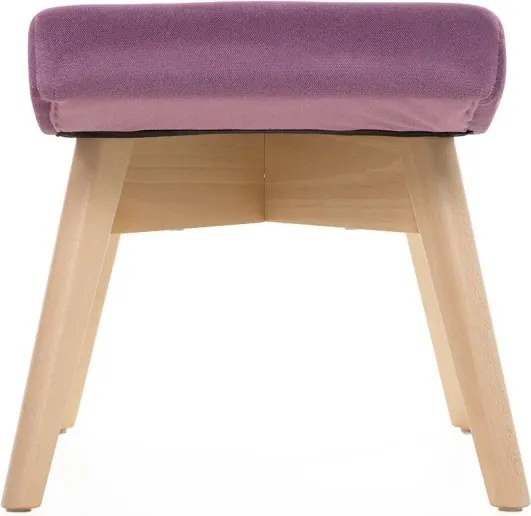 Kreslo Picolo s podnožkou, fialová / prírodná (ART 14861)