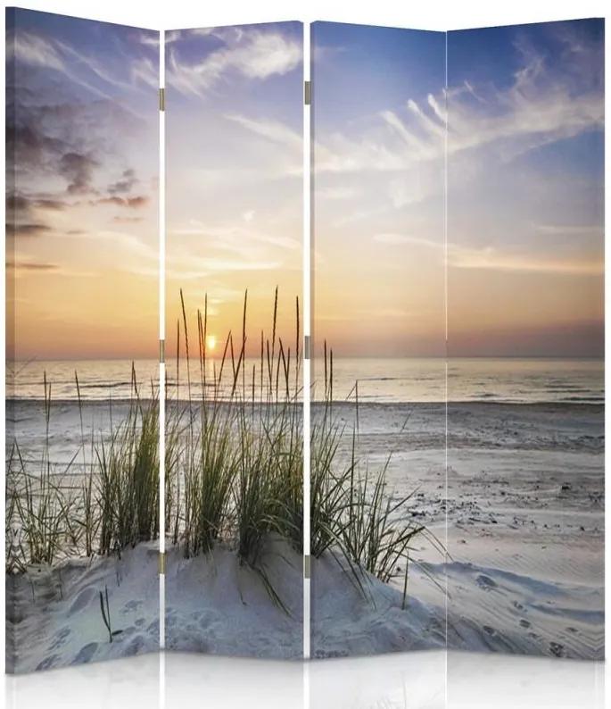CARO Paraván - Grass On The Beach | štvordielny | obojstranný 145x180 cm