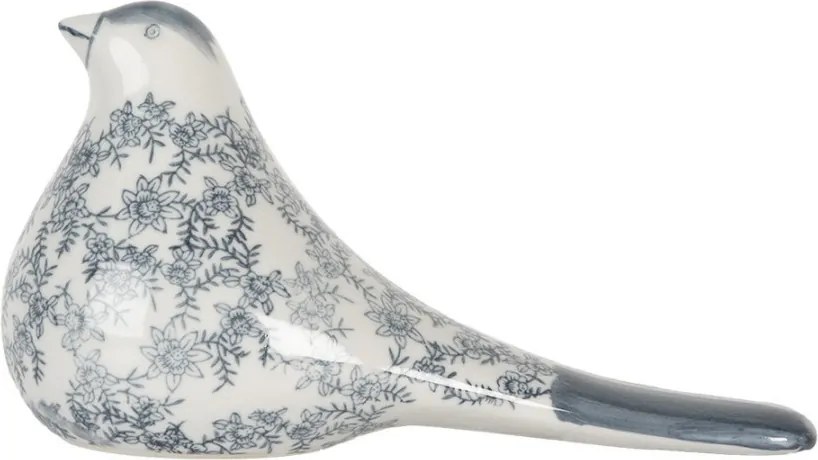 Decorative Figurine Bird 25x11x13 Cm White Blue Ceramic - 25*11*13 cm