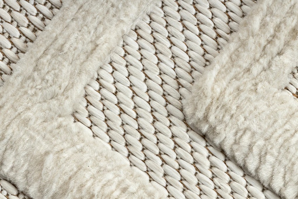 Koberec SANTO  SIZAL 0999, geometrické tvary, biely