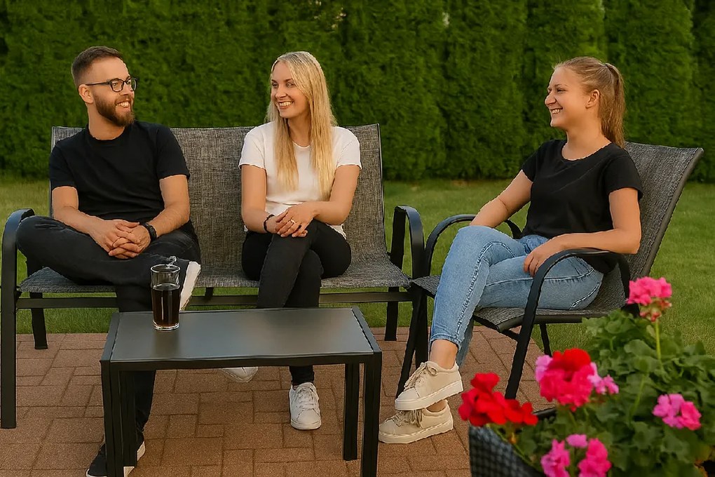 TRENDIE Zostava záhradného nábytku - pohovka, 2 stoličky a stolík