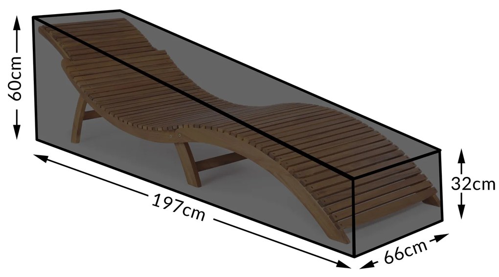 InternetovaZahrada Ochranný kryt na lehátko 197x66x32/60cm - zelený