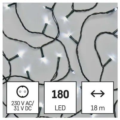 LED vánoční řetěz Steny s časovačem 18 m studená bílá