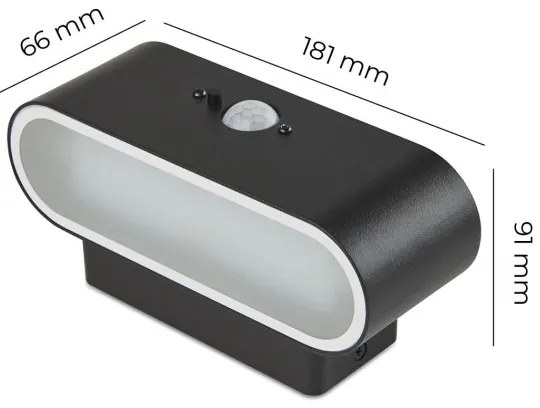 LED Solárne nástenné svietidlo so senzorom SOLARIS2 LED/2,5W/3,7V 4000K IP44