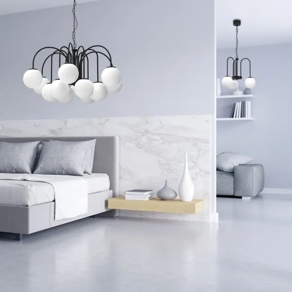 Luster na reťazi CAMBRIDGE 12xE14/60W/230V čierna