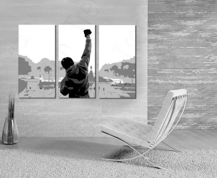 Ručne maľovaný POP Art obraz ROCKY 3 dielny rocky2