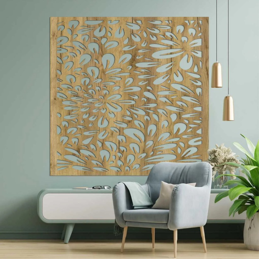 Štvorcový vyrezávaný nástenný panel kvetinový dizajn | BOMB: HDF - Dub Bronze 30 cm 4571-103298 HDF0285