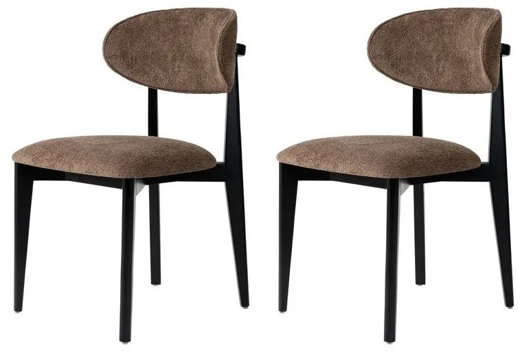 Súprava jedálenských stoličiek Lionte Brown and Black, 2 ks