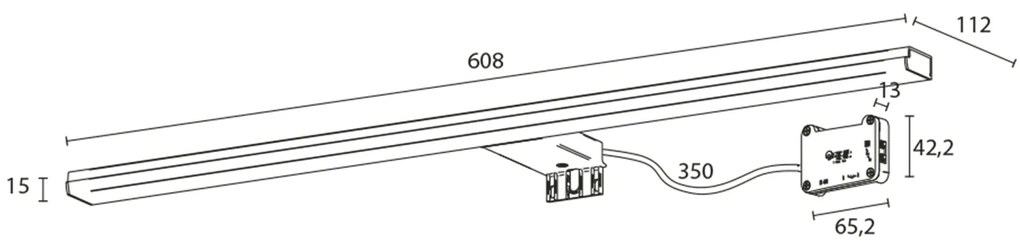 Sapho Sapho, FELINA LED svietidlo, 12W, 608x15x112mm, chróm, FE060