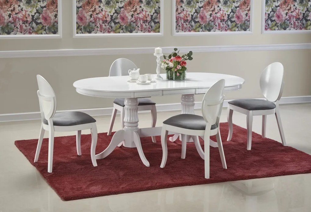 Jedálenský rozkladací stôl Peho 150/190 cm biely