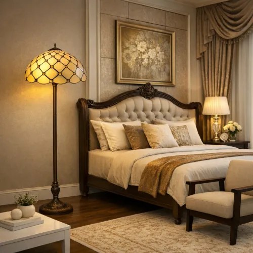 Stojaca Tiffany lampa Massive Metal Base kolekcia HIVE Ø40*170