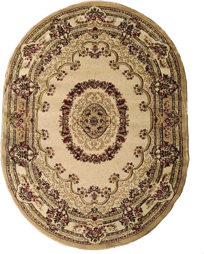 Oválny krémový koberec Adora 5547 CREAM – elegantný vzor Rozmer: 200x290 cm