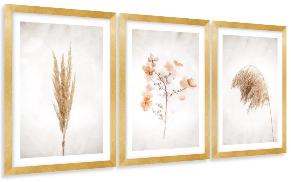 Gario Sada plagátov Dry nature - 3 dielna Farba rámu: Bez rámu, Rozmery: 99 x 45 cm