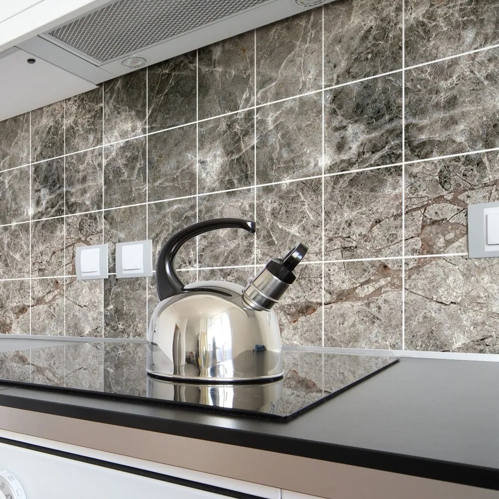 Súprava samolepiek na kachličky 24 ks 15x15 cm Marble Tiles Venezia - Ambiance