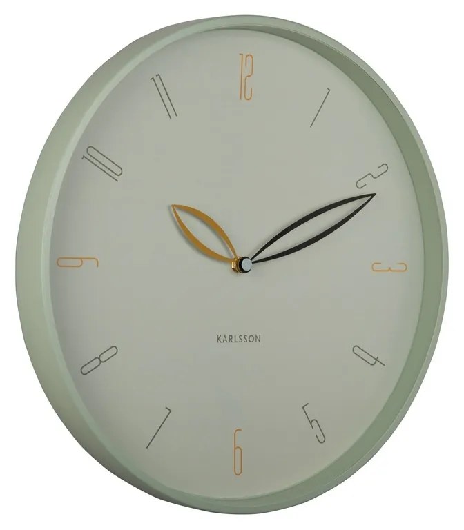 Dizajnové nástenné hodiny Karlsson 6012GR zelené,priemer 40 cm