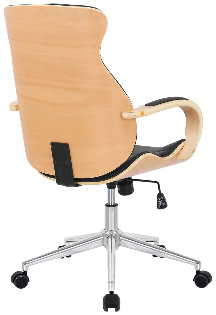 Design-Shop Kancelárska stolička Melilla - drevo natura - Čierna
