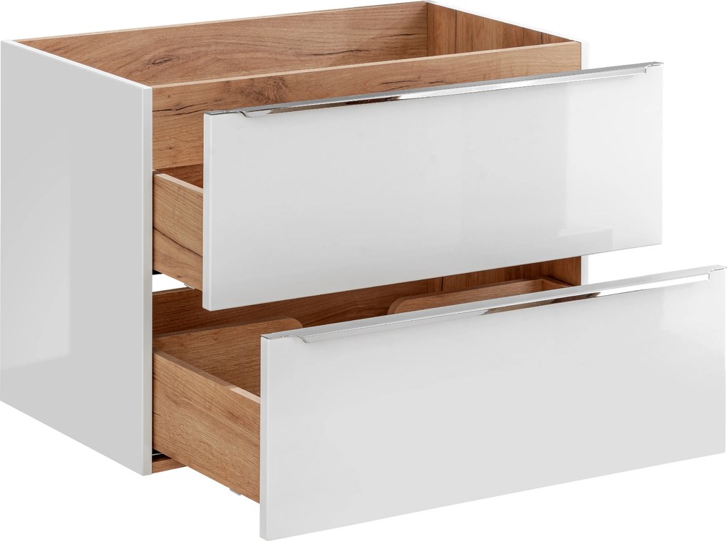 Comad Kúpeľňová skrinka pod umývadlo Capri White 80 biela/dub zlatý craft