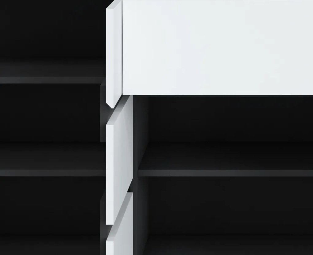 Široká úložná komoda Campania 161 cm, biela/antracit