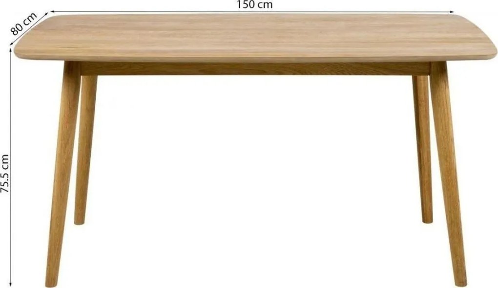 Drevený jedálenský stôl EVERET 150 cm - dub prírodný