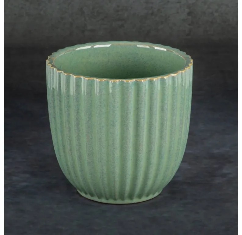 DECOREUM  Dekoračný kvetináč 16 cm x 15 cm zelená 107611