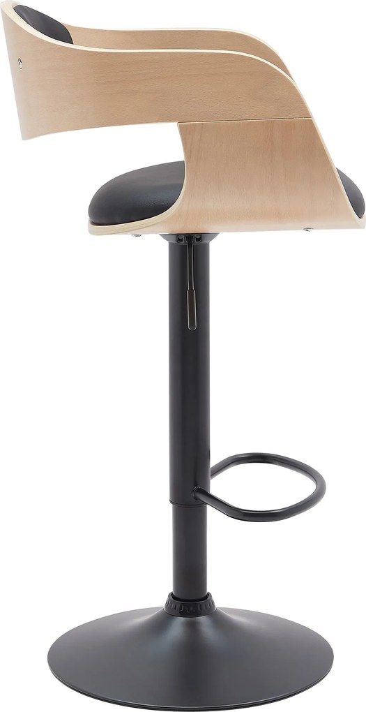 Barová stolička Kingston B - koženka, čierny rám - prírodná/čierna