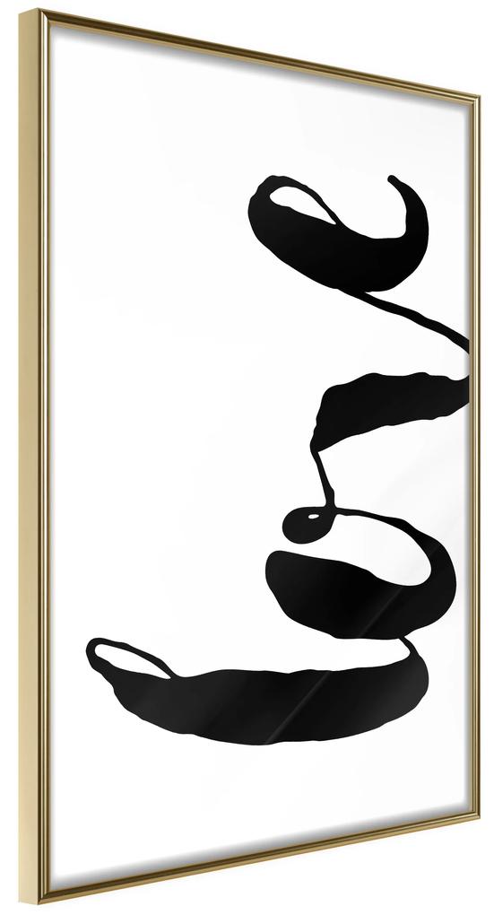 Artgeist Plagát - Black Love [Poster] Veľkosť: 40x60, Verzia: Zlatý rám
