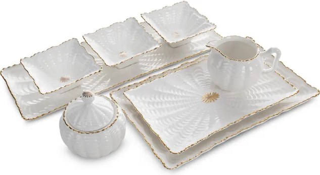 Dekoratívny podnos GAIA 03 krémový / zlatý