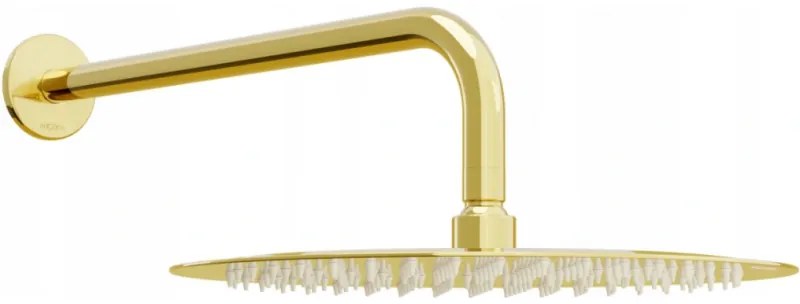 Mexen Slim dažďová hlavica 25 cm so sprchovým ramenom 40cm, zlatá, 79225211-50