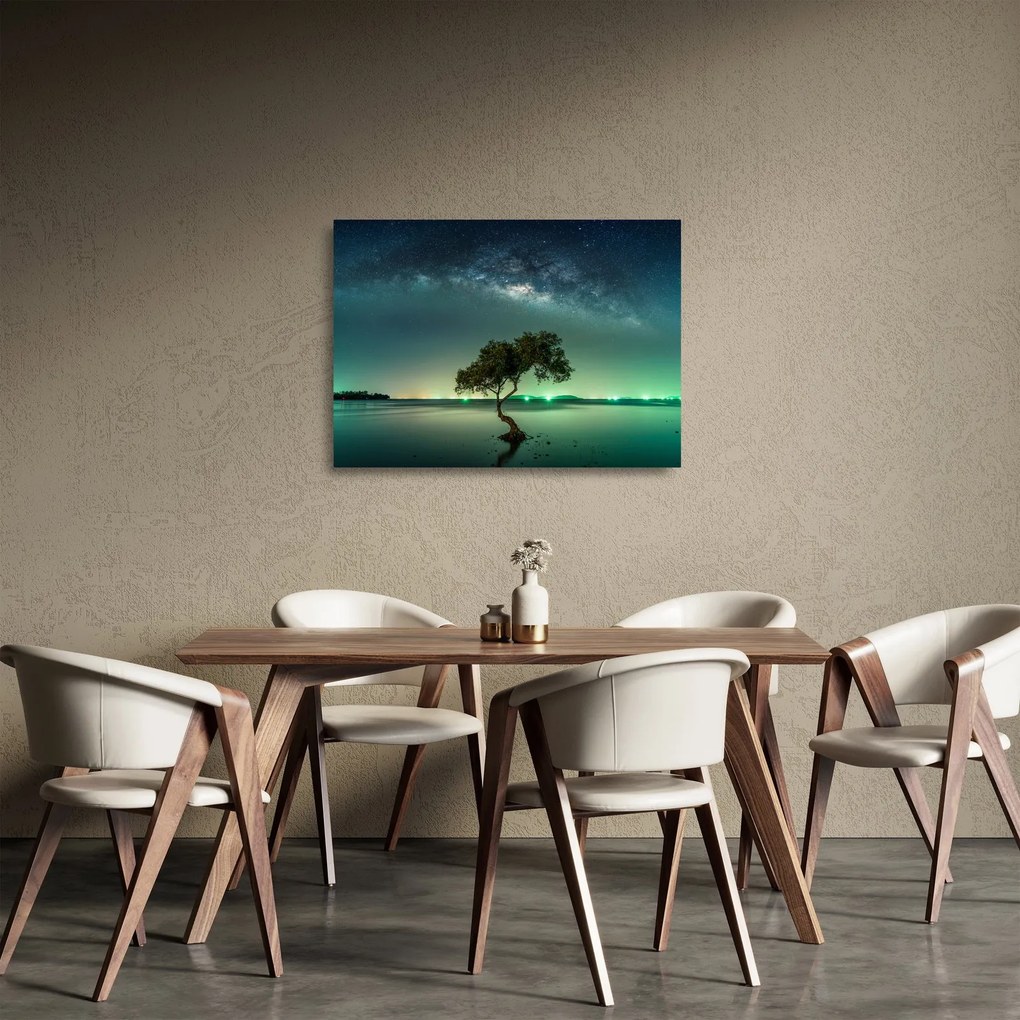 Sklenený obraz nočného neba (70x50 cm)