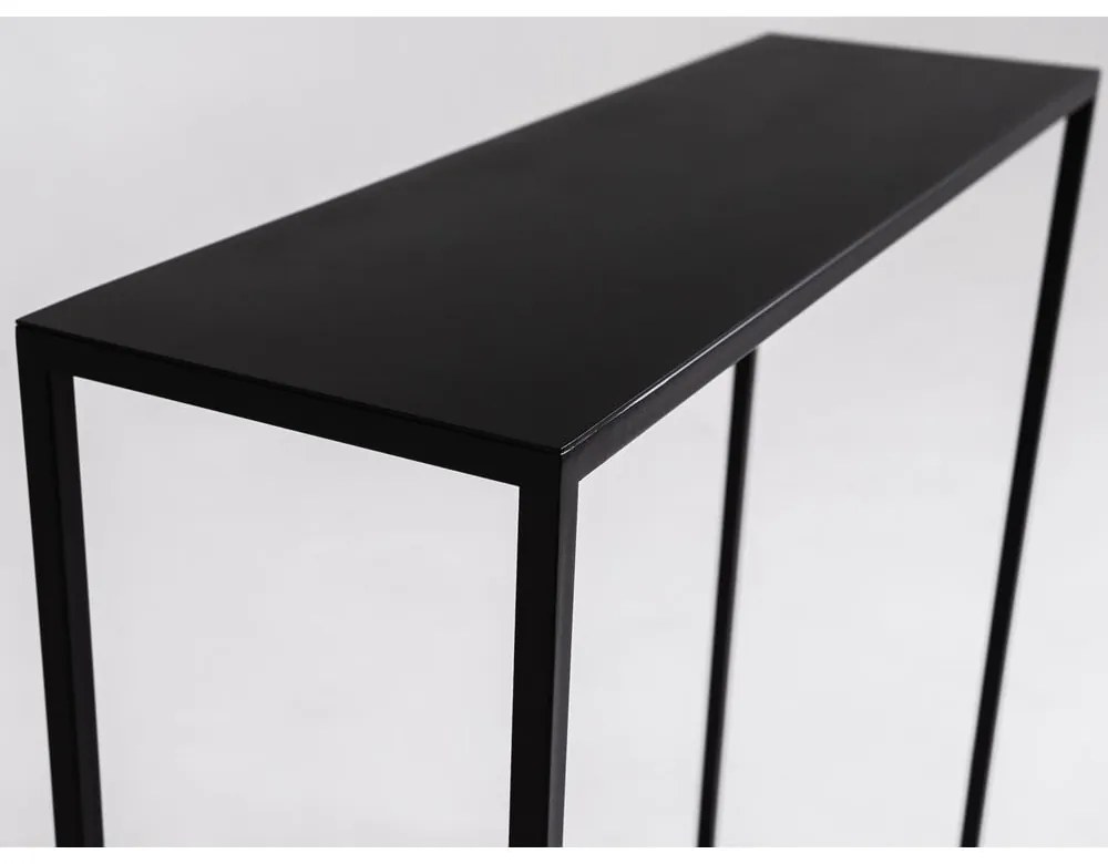 Čierny kovový konzolový stolík 100x30 cm Julita - CustomForm