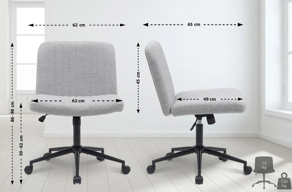 Design-Shop Kancelárska stolička Kingman látka - Svetlo šedá