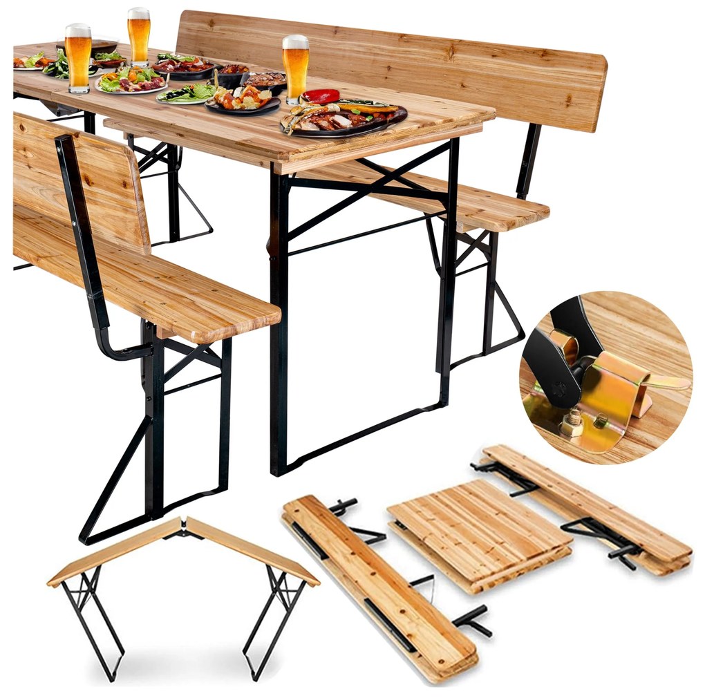 Súprava záhradného nábytku PORTER z masívu hnedá