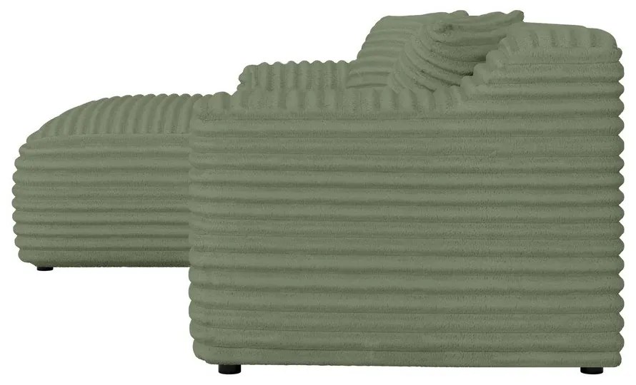 Zelená menčestrová rohová pohovka (ľavý roh/s leňoškou) Martin – Ropez