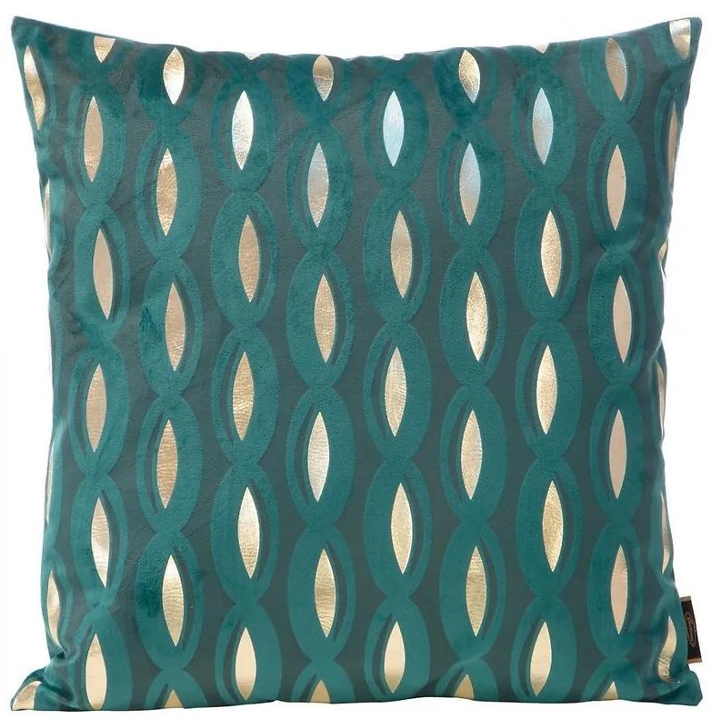 Obliečka na vankúš Blink/5F 45x45 tyrkysová zlatá 381630