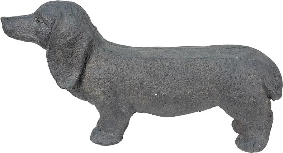 Šedá dekoračná socha Jazvečík - 74*19*39 cm