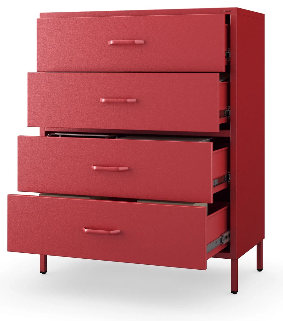 Komoda CARLA, 800 x 1015 x 400 mm, Modern: červený farba