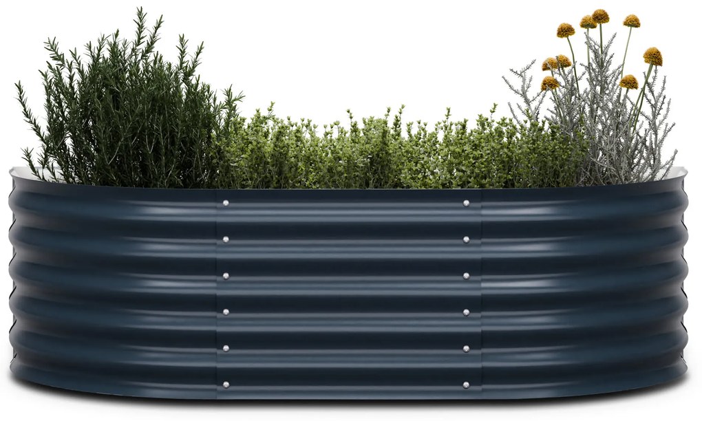 High Grow Extended, vyvýšený záhon, 150x43x60 cm, z vlnitého oceľového plechu, jednoduchá montáž, odolný voči hrdzi a mrazu