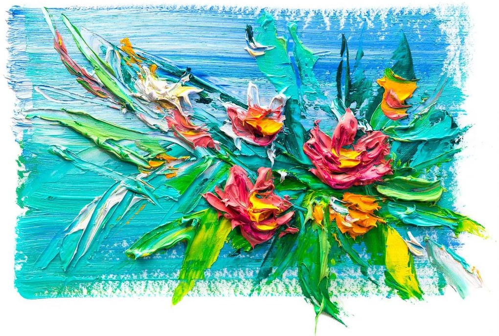 Fototapeta - Olejové kvety (152,5x104 cm)