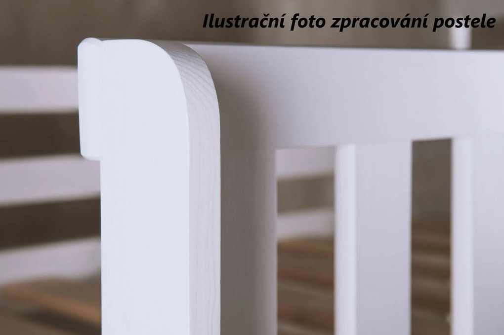 Detská posteľ z masívu borovice Gandalf so zásuvkami - 200x90 cm - PRÍRODNÁ BOROVICA