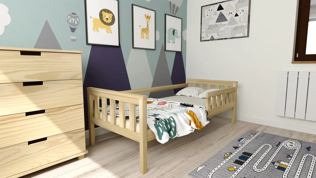 Detská posteľ MONTY 90 x 200 cm, borovica Rošt: S lamelovým roštom, Matrac: Matrac Deluxe 10 cm