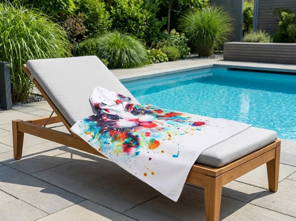 Detské pončo MAČIČKA farebné Rozmer: 60 x 120 cm