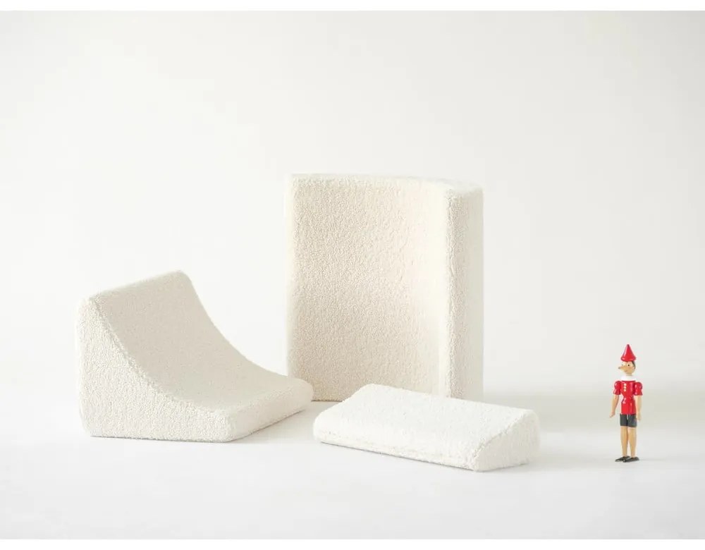 Krémové detské kresielko z textílie buklé Moon – Wigiwama