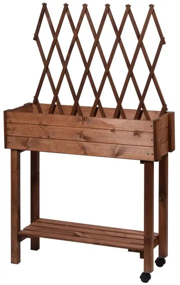 dobar Vyvýšený záhon s mriežkou, 79 x 28,5 x 130 cm (hnedá) (100371497)