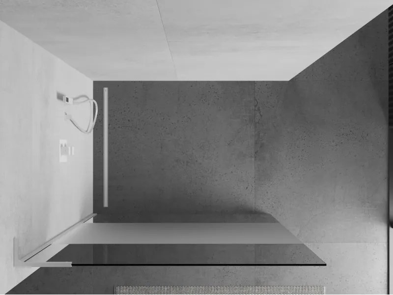 Mexen Kioto L, sprchová zástena Walk-In 120 x 200 cm, 8mm číre sklo-námraza, biely profil, 800-120-103-20-35