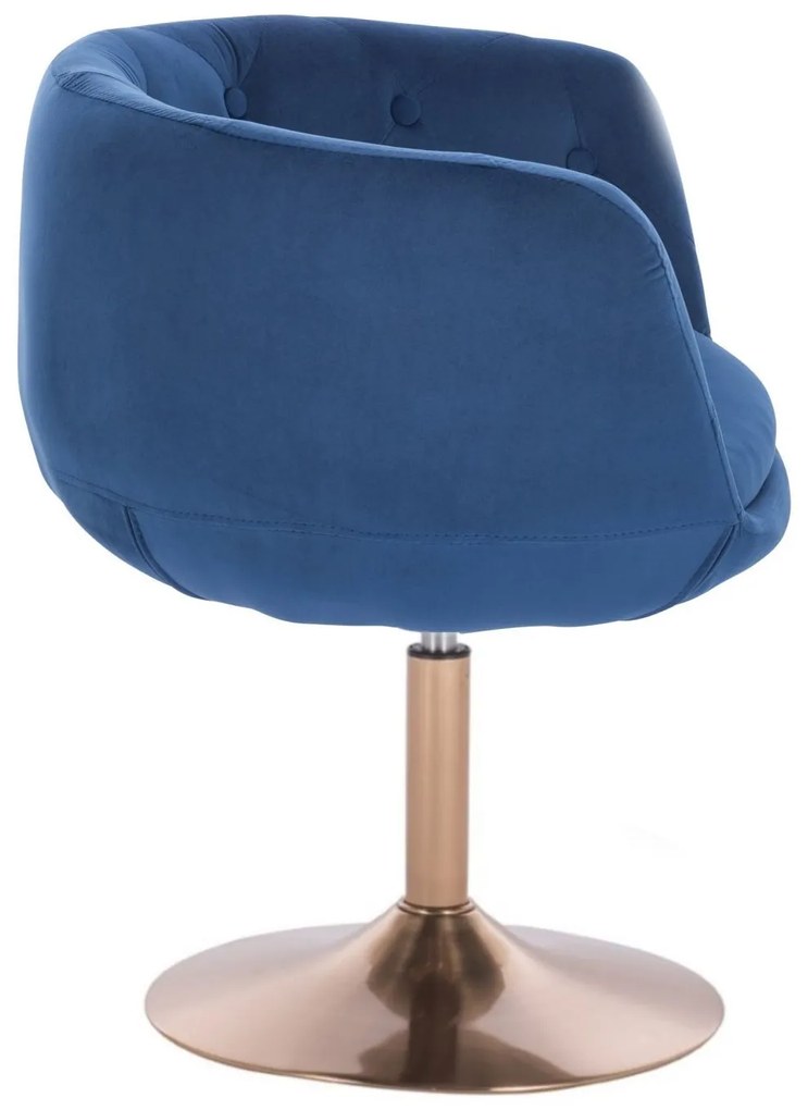 LuxuryForm DESIGN Kreslo MONTANA VELUR na zlatom tanieri - modré