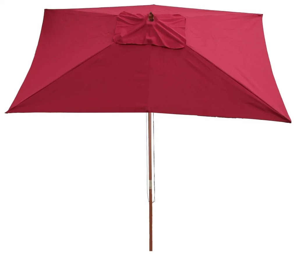 Slnečník Florida 2x3m - polyester/drevo - bordeaux